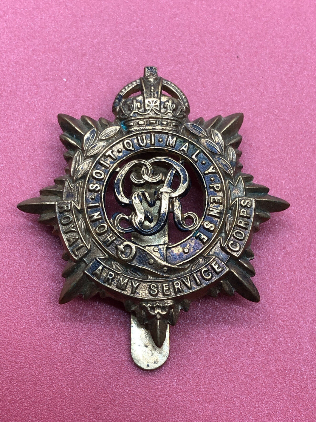 Original WW1 British Army Royal Army Service Corps RASC Cap Badge