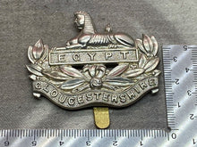 Load image into Gallery viewer, Original WW1 / WW2 British Army Gloucestershire Regiment Cap Badge
