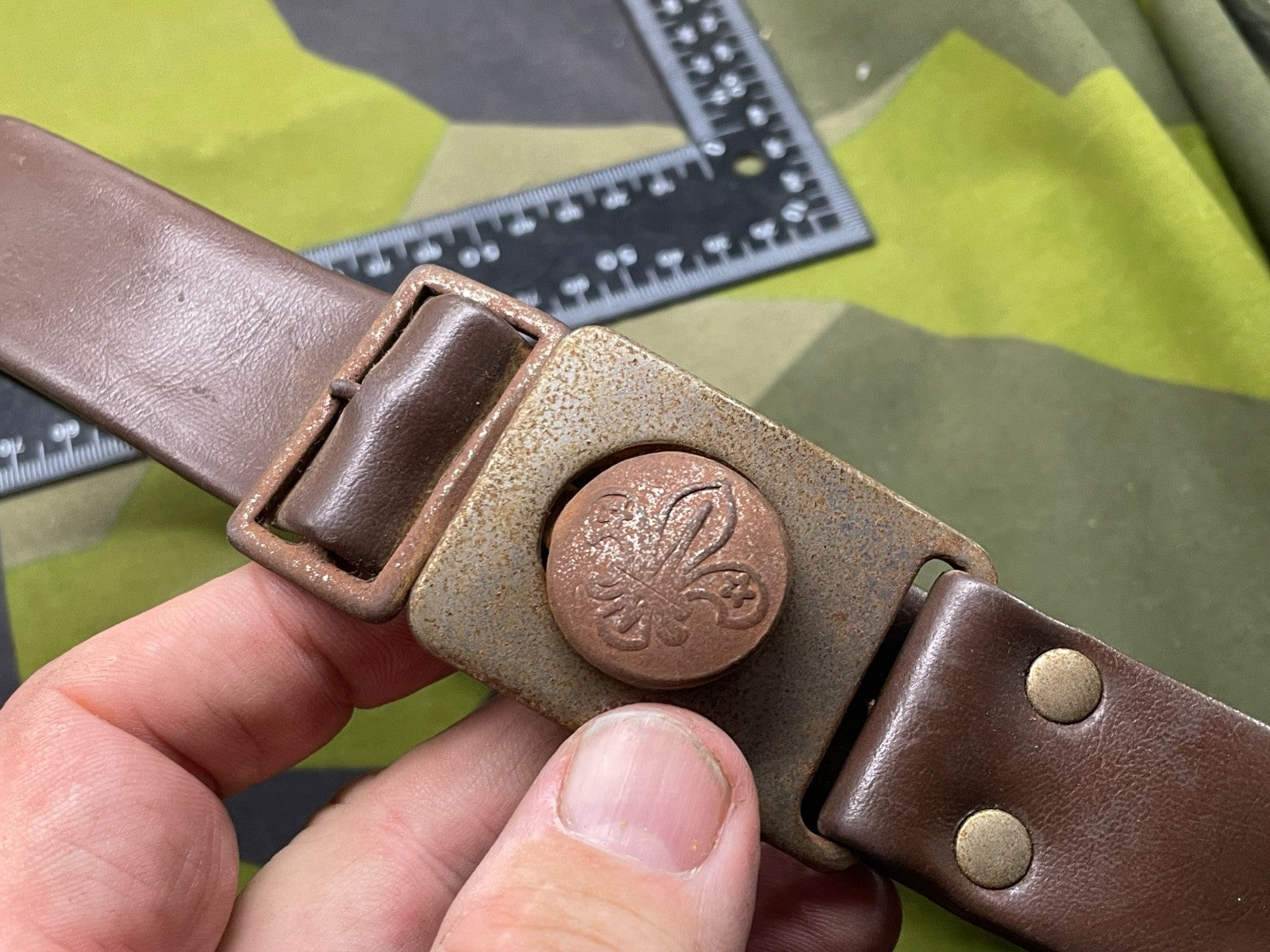 Original Vintage Scout Belt - Approx 30" Waist - The Militaria Shop