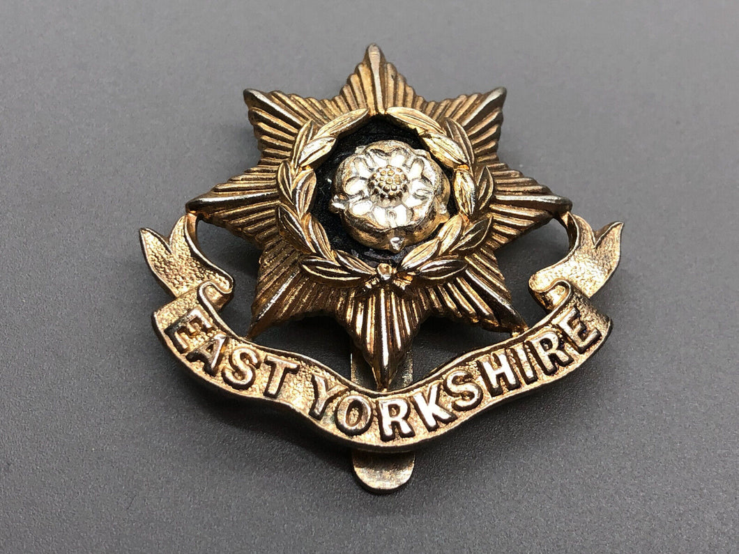 Genuine British Army East Yorkshire Officers Cap Badge