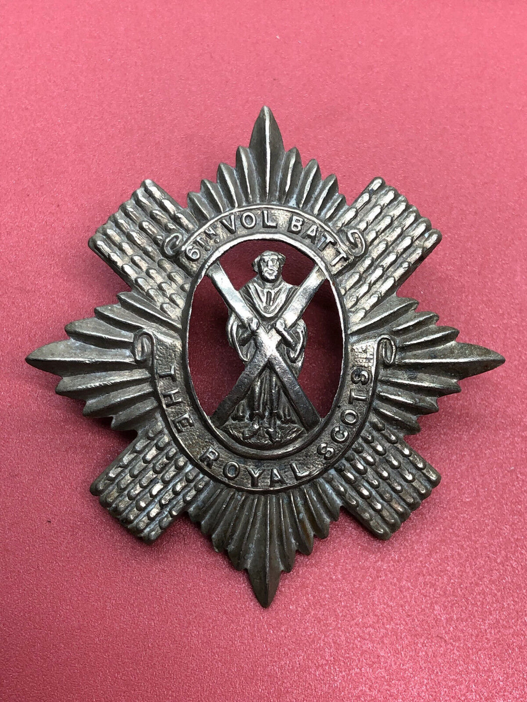 WW1 British Army Cap Badge - 6th Volunteer Batallion Royal Scots