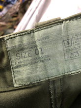 Load image into Gallery viewer, Genuine British Army OD Green Fatigue Combat Trousers - Size 01 - 26&quot; Waist
