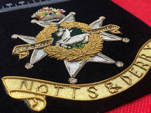 Load image into Gallery viewer, British Army Bullion Embroidered Blazer Badge - Notts &amp; Derby Regiment
