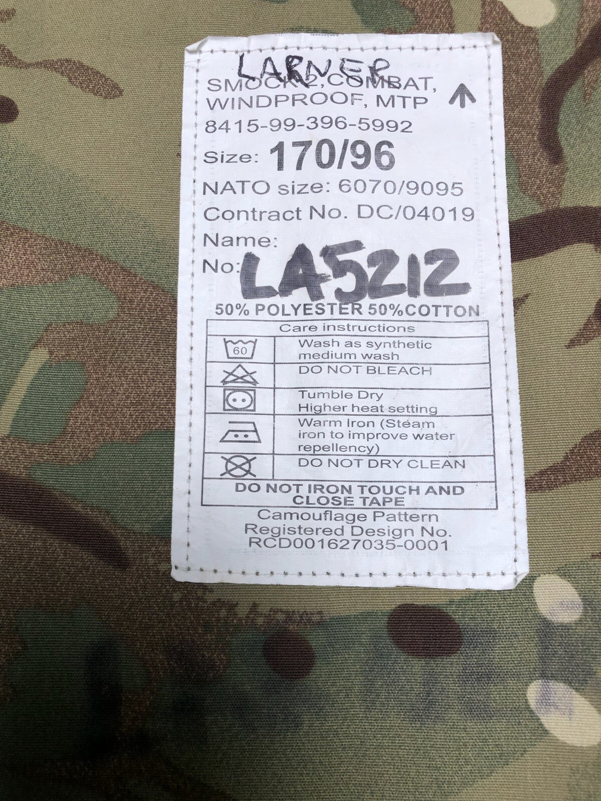 British Army MTP Camouflaged Windproof Combat Jacket Smock Size 170/96 - The Militaria Shop