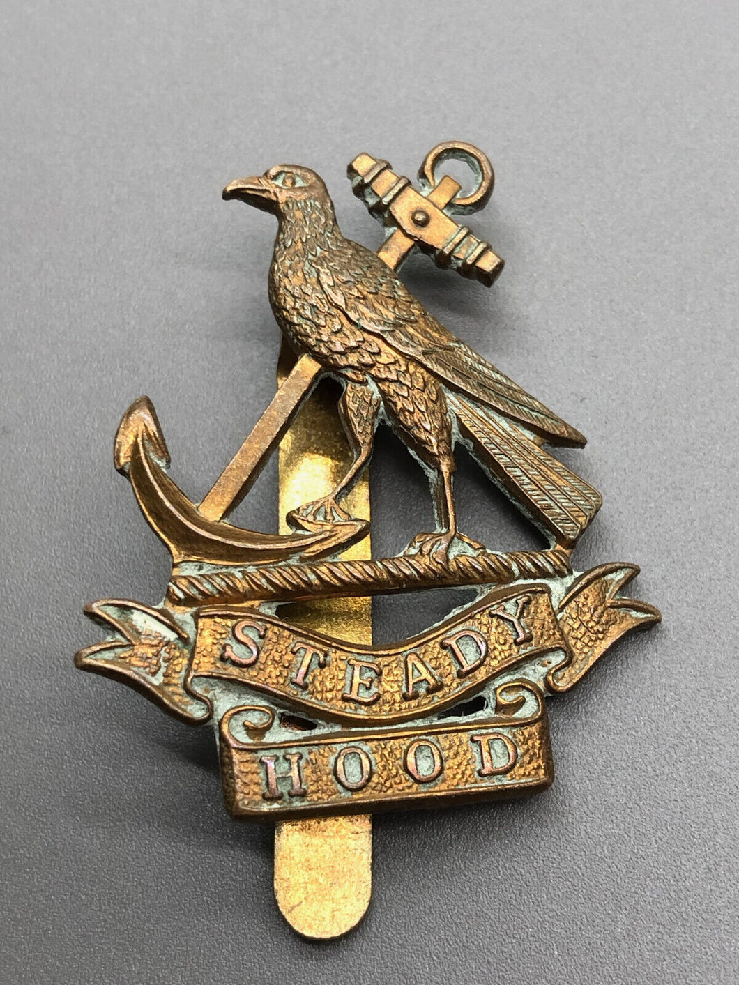 WW1 British Army Royal Naval Division Hood Battalion Cap Badge