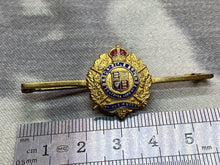 Load image into Gallery viewer, Original British Army London Rifle Brigade Gilt &amp; Enamel Sweetheart Brooch
