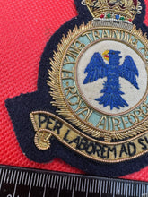 Load image into Gallery viewer, British RAF Royal Air Force Training Command Bullion Embroidered Blazer Badge
