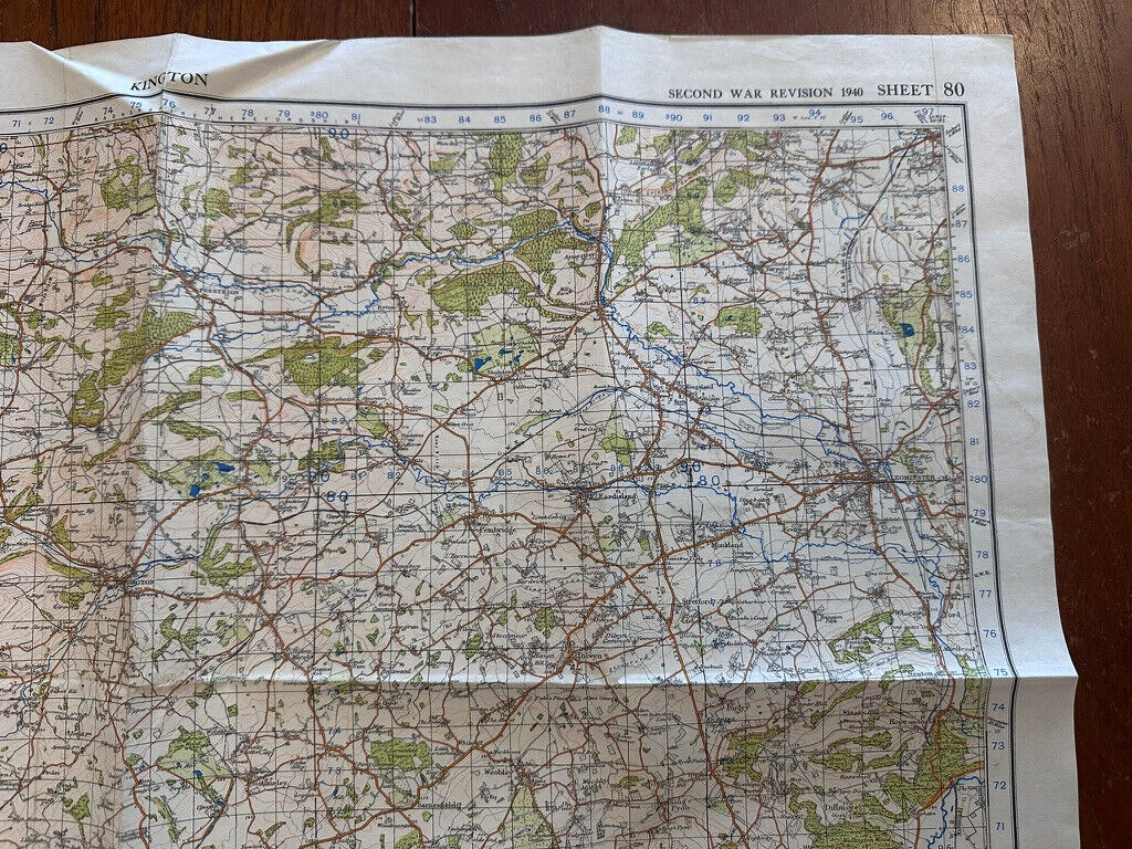 Original WW2 British Army OS Map of Great Britain - Kington - The Militaria Shop