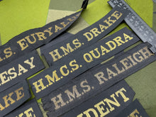 Load image into Gallery viewer, British Royal Navy Quantity of Cap Tallies - Job Lot - The Militaria Shop
