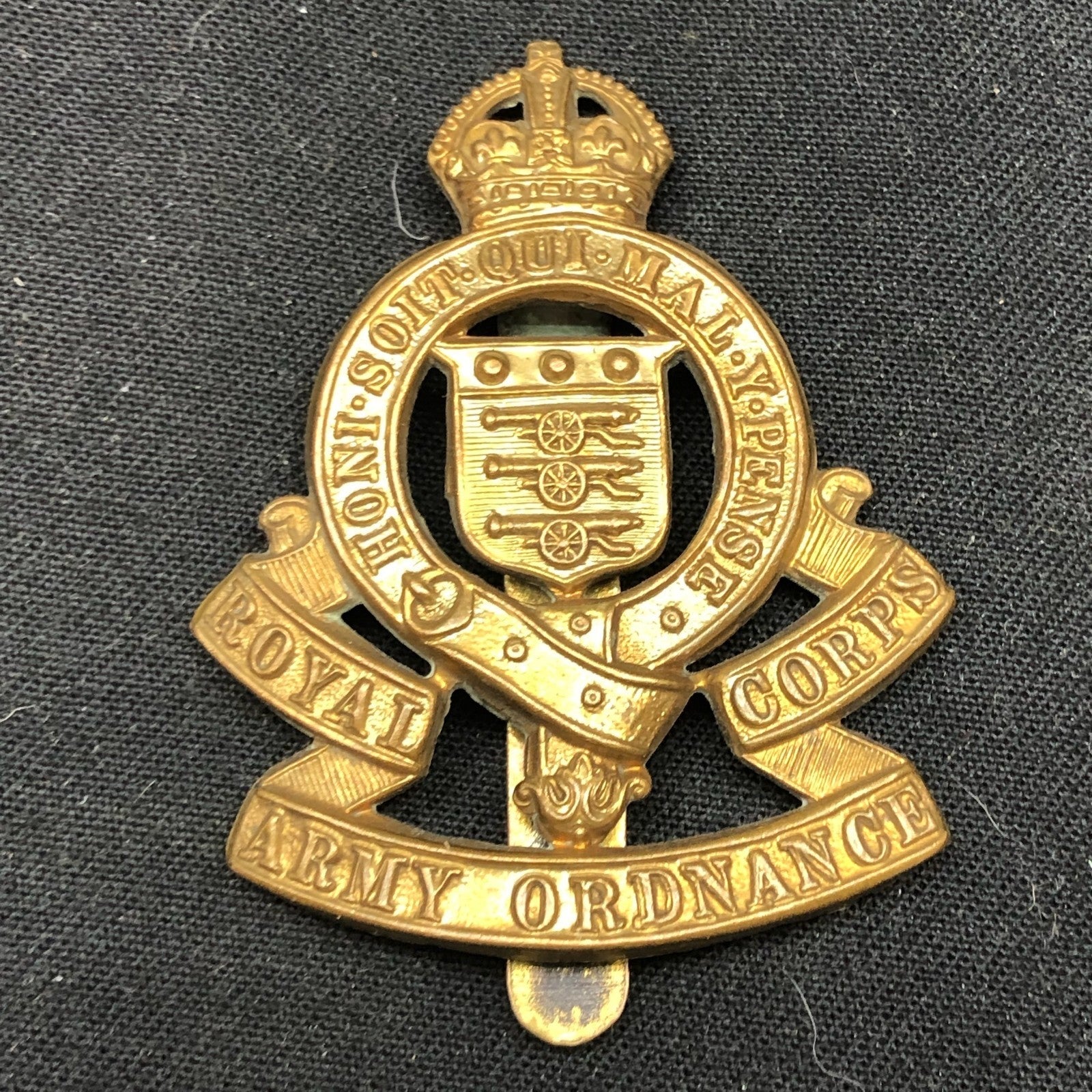 Original WW2 British Army Cap Badge - Royal Army Ordnance Corps - The Militaria Shop