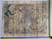 Load image into Gallery viewer, Original WW2 British Army / RAF Map Showing RAF Bases - Midlands North
