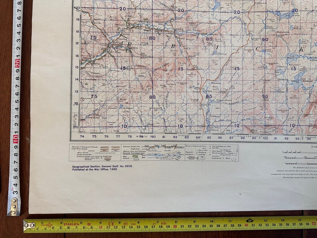 Original WW2 British Army GSGS OS Map of Scotland - Loch Doon - The Militaria Shop
