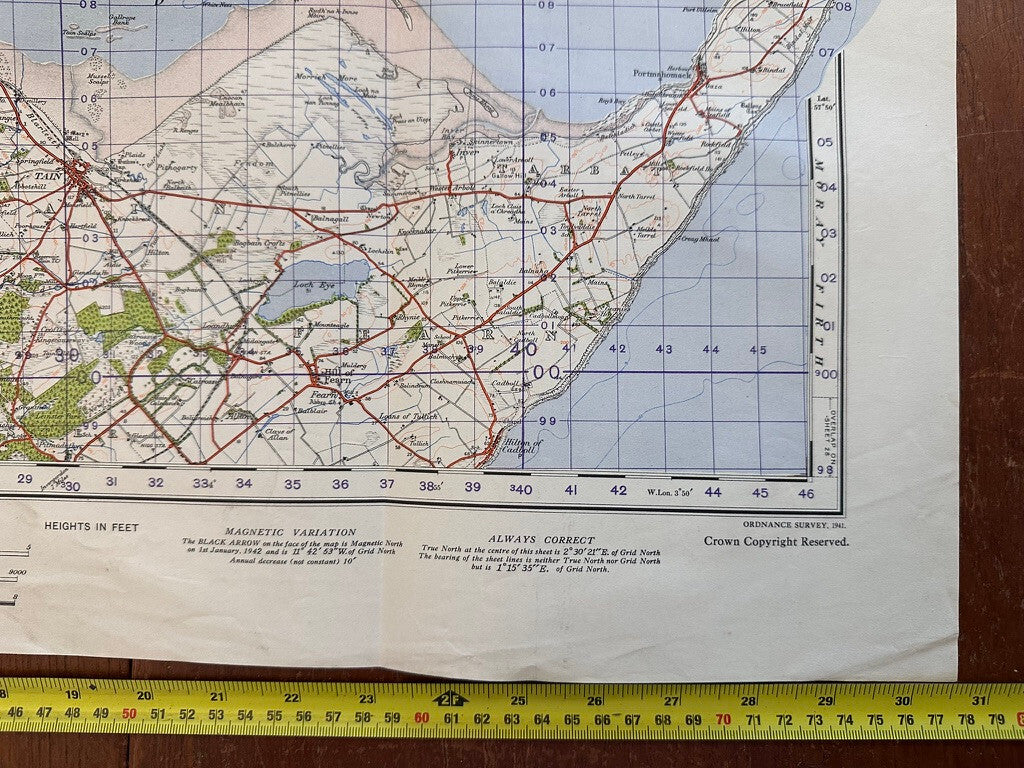 Original WW2 British Army GSGS Map of Scotland - Dornoch - The Militaria Shop