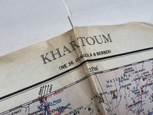 Charger l&#39;image dans la galerie, Original WW2 British Army / RAF Map Showing RAF Bases - Khartoum Africa
