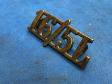 Load image into Gallery viewer, Original WW2 British Army 16th/5th Lancers (16/5L) Brass Shoulder Title
