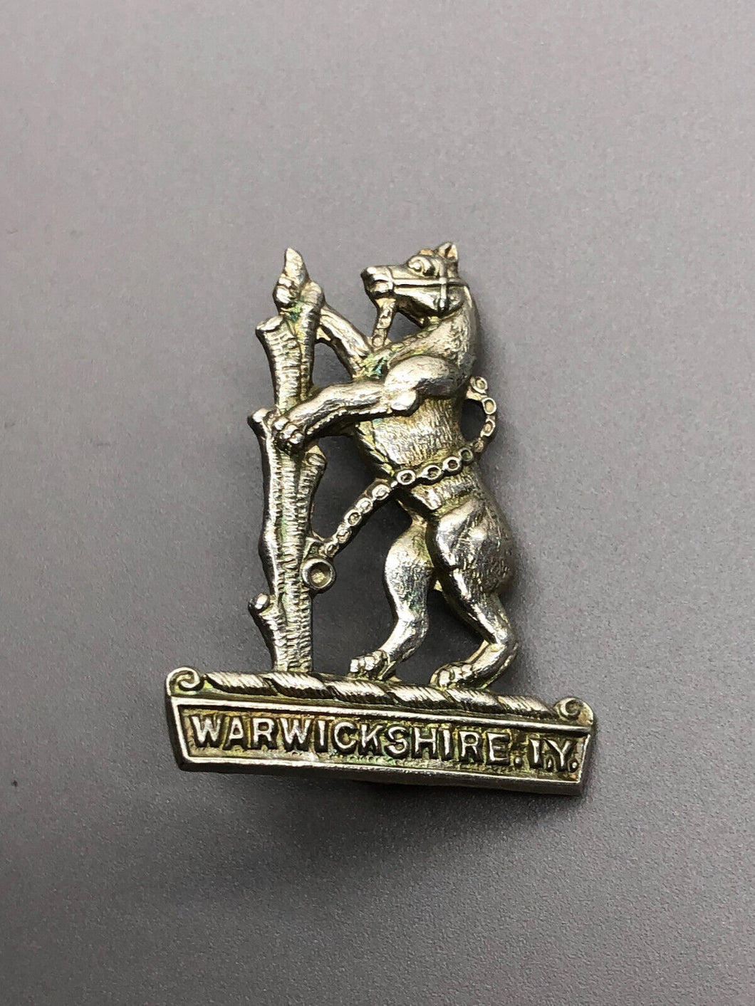 Originales Mützenabzeichen der britischen Armee aus dem 1. Weltkrieg, Warwickshire, Imperial Yeomanry