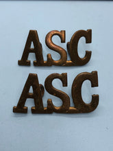 Load image into Gallery viewer, Original WW1 British Army Service Corps (A.S.C.) Shoulder Titles
