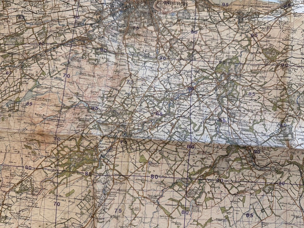 Original WW2 British Army GSGS Map of Scotland - Edinburgh - The Militaria Shop
