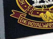 Load image into Gallery viewer, British Army Bullion Embroidered Blazer Badge - The Royal Warwickshire Regiment
