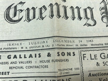 Load image into Gallery viewer, Original WW2 British Newspaper Channel Islands Occupation Jersey - December 1943
