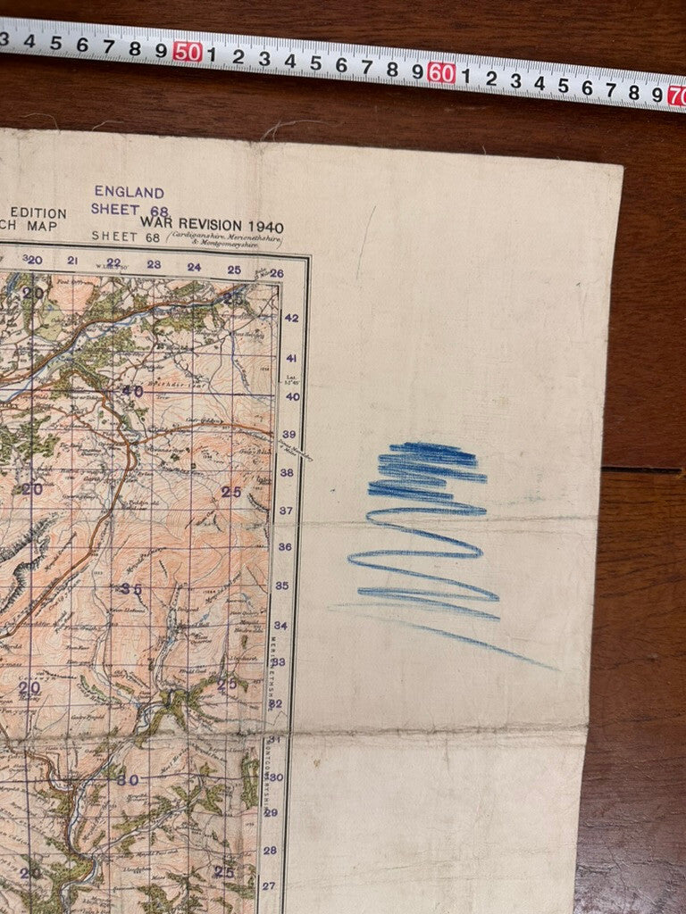 Original WW2 British Army GSGS OS Map of Wales - Barmouth & Aberystwyth - The Militaria Shop