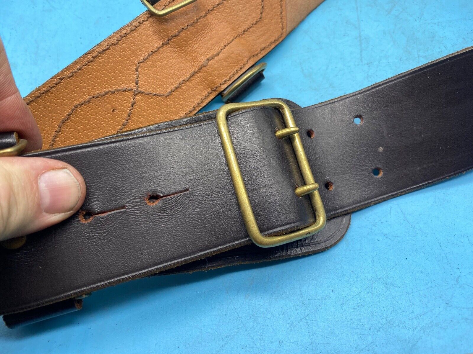 Original British Army Officers Sam Browne Belt - Approx 32" Waist - The Militaria Shop