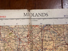 Original WW2 British Army RAF Navy Base Map of England - The Midlands Birmingham - The Militaria Shop