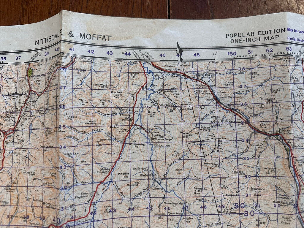 Original WW2 British Army OS Map of Great Britain - Nithsdale & Moffat - The Militaria Shop