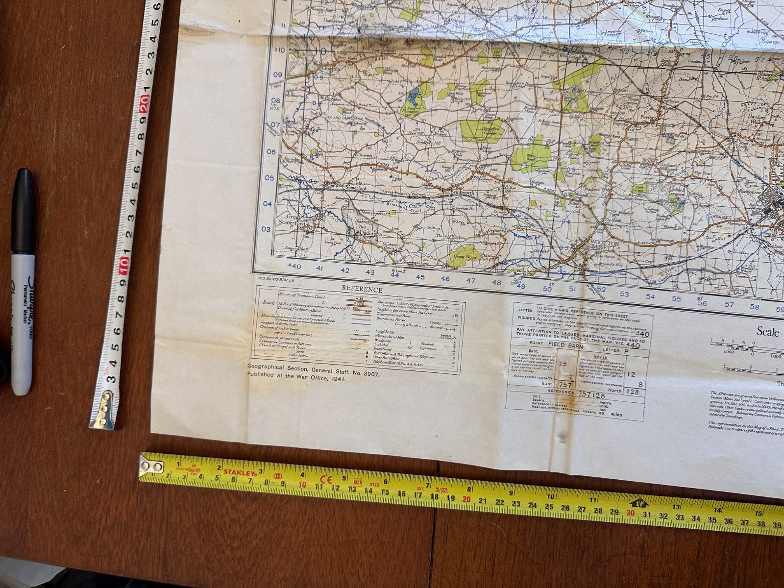 Original WW2 British Army GSGS OS Map England - Swindon & Cirencester - The Militaria Shop
