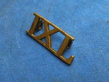 Load image into Gallery viewer, Original WW2 Brass British Army Shoulder Title - 9th Lancers
