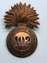 Charger l&#39;image dans la galerie, British Army 102nd Regiment of Foot (Royal Madras Fusiliers) Victorian Cap Badge
