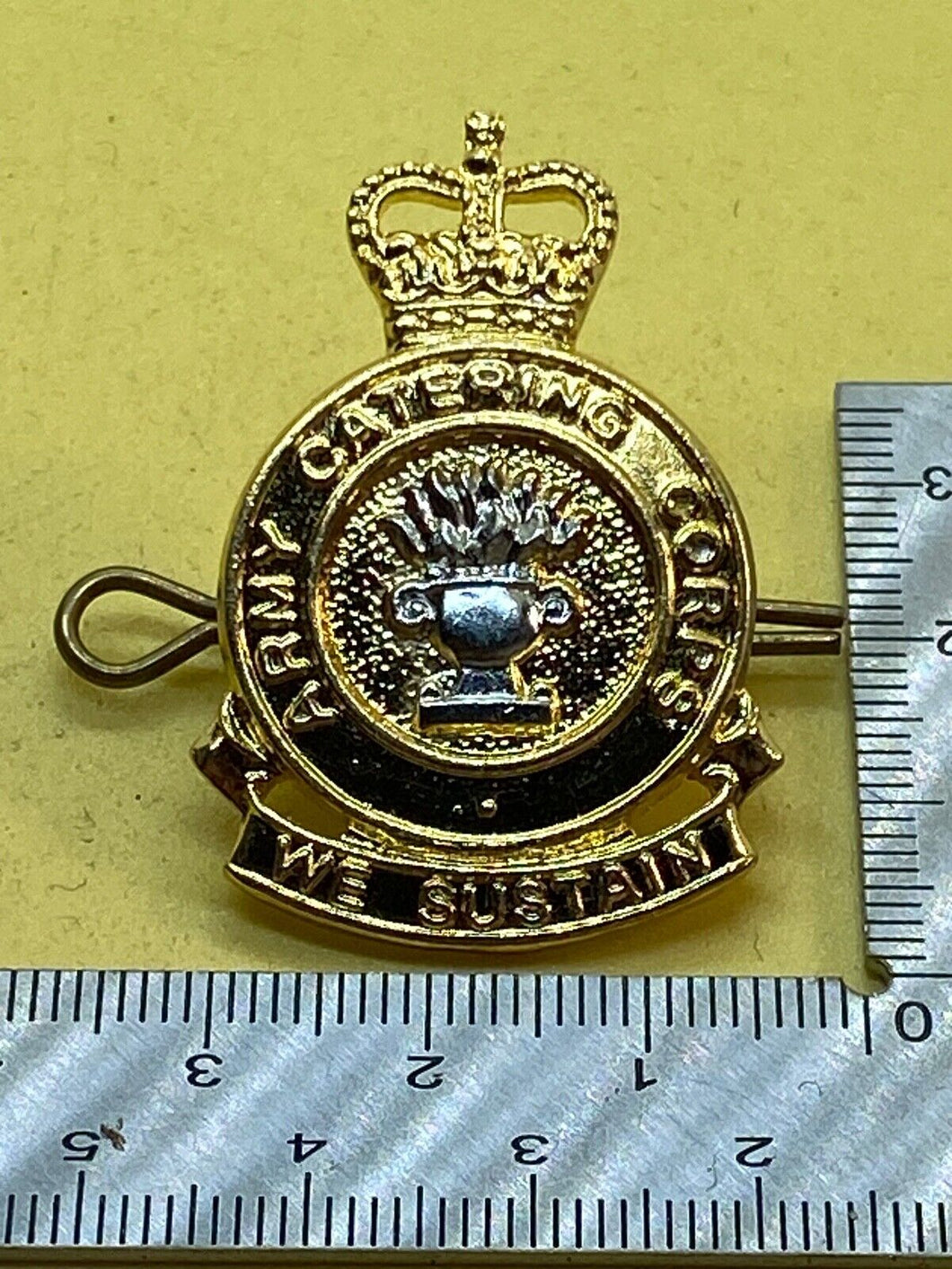 Original British Army Catering Corps Post 1953 Staybrite Cap Badge