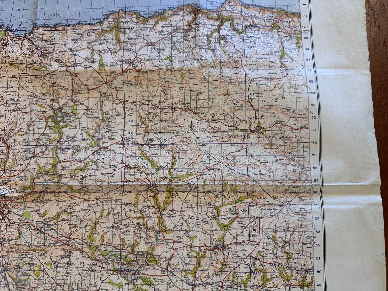 Original WW2 British Army GSGS OS Map of England - Barnstaple - The Militaria Shop