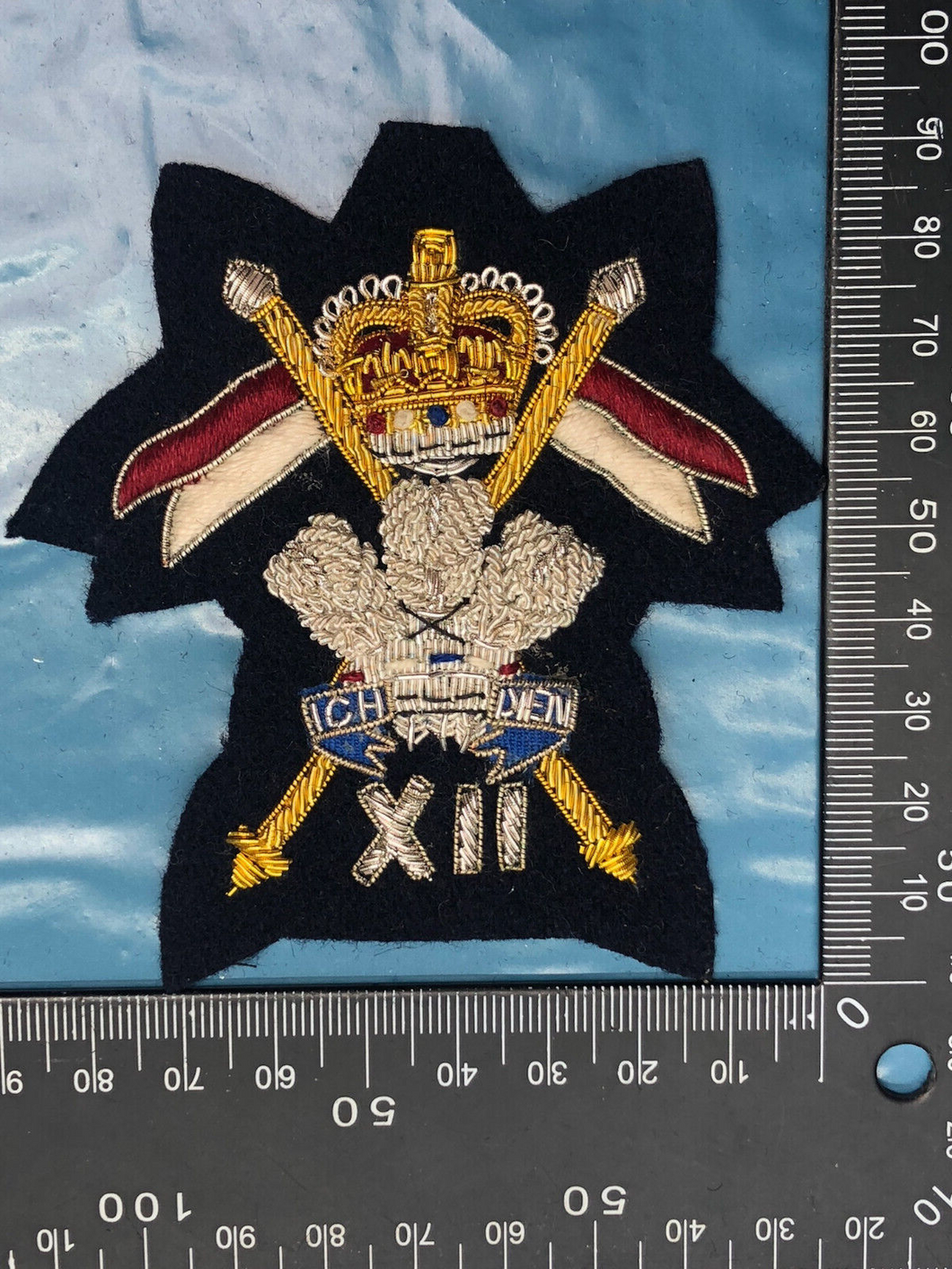 British Army Bullion Embroidered Blazer Badge - 12th Lancers