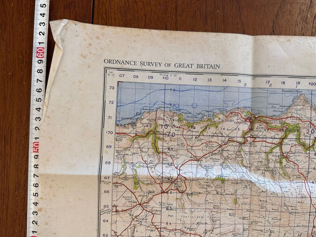 Original WW2 British Army GSGS OS Map of England & Wales - Exmoor - The Militaria Shop