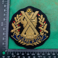 Load image into Gallery viewer, British Army Bullion Embroidered Blazer Badge - Cameron Highlanders
