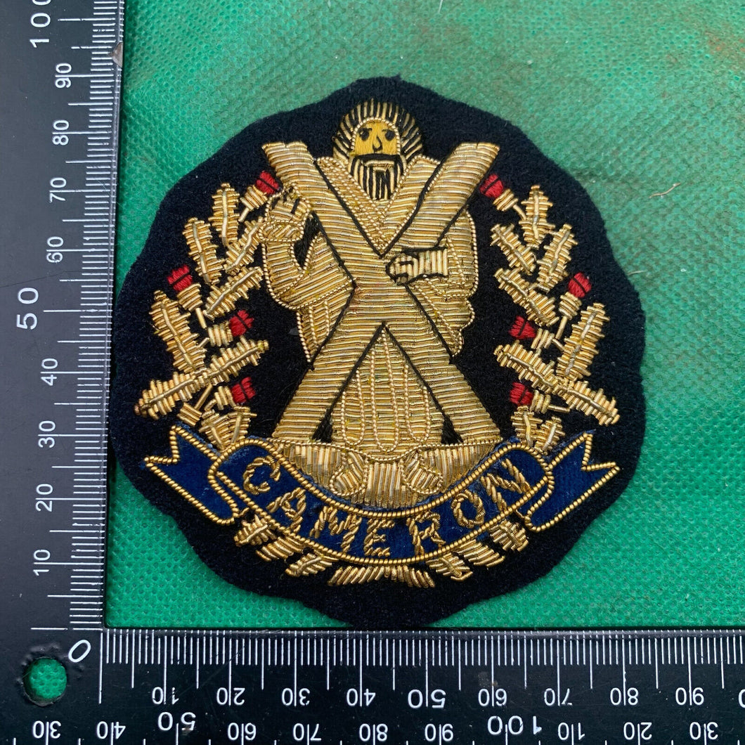 British Army Bullion Embroidered Blazer Badge - Cameron Highlanders