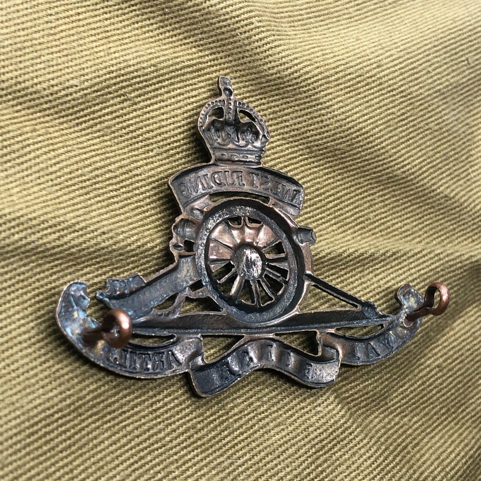 Original Ww1 British Army West Riding Royal Horse Artillery Cap Badge 