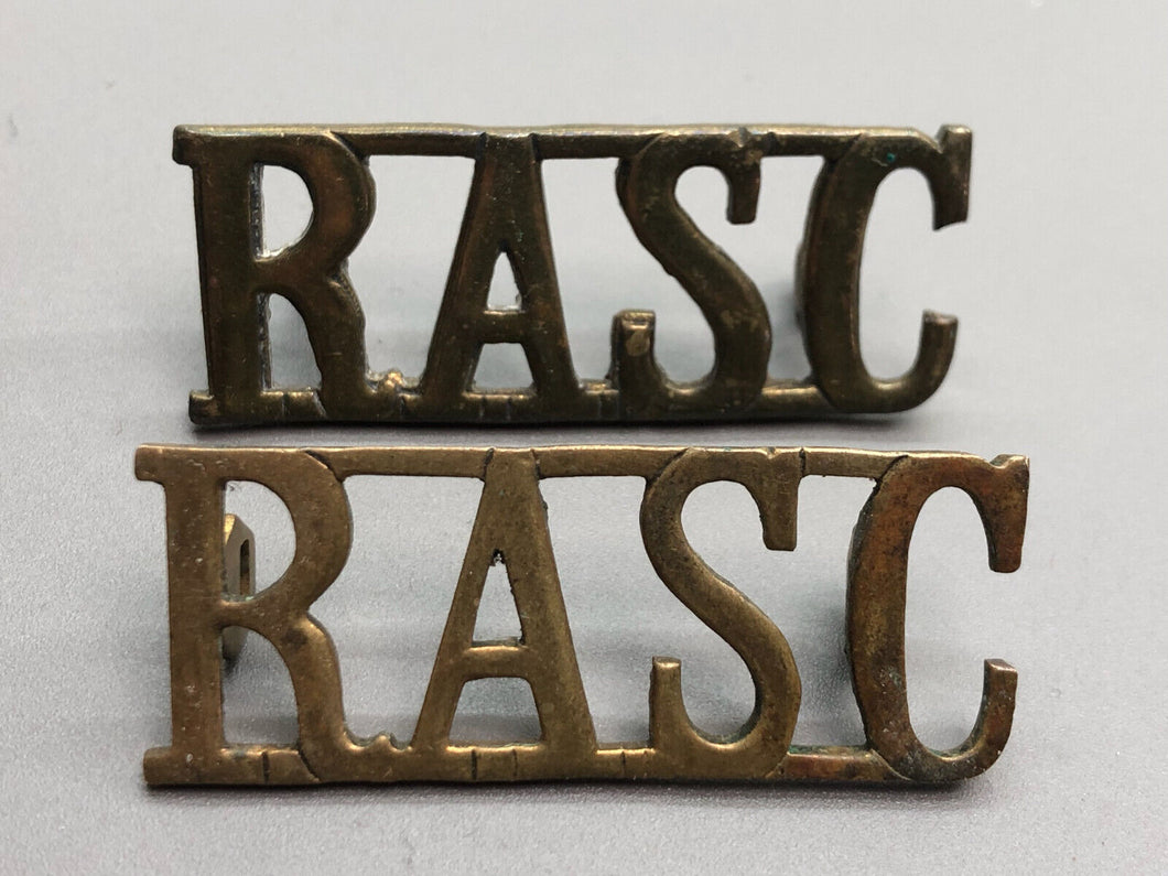 Original British Army WW2 Pair of Royal Army Service Corps RASC Shoulder Titles