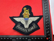 Load image into Gallery viewer, British Army Bullion Embroidered Blazer Badge - Parachute Regiment - Kings Crown
