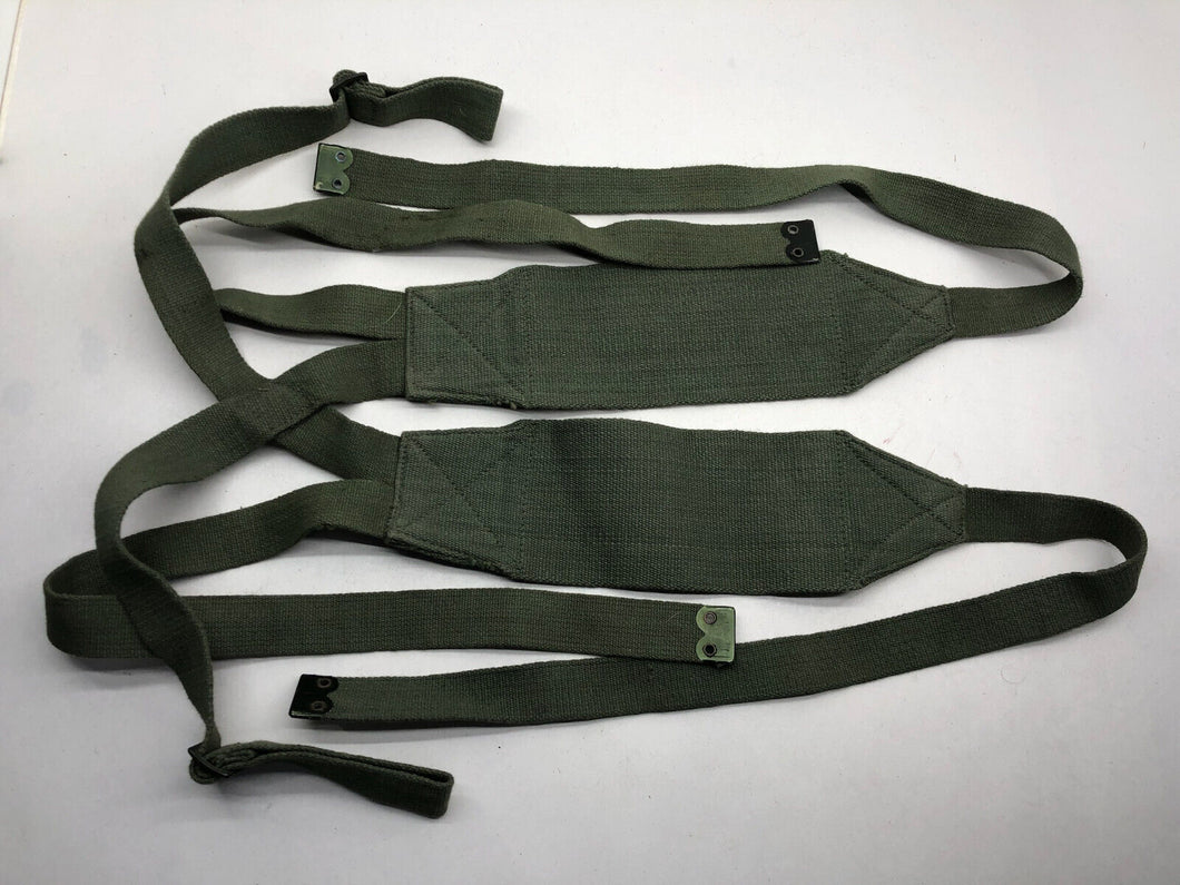 Original WW2 British Army 44 Pattern Equipment Y Straps / Cross Straps - 1945