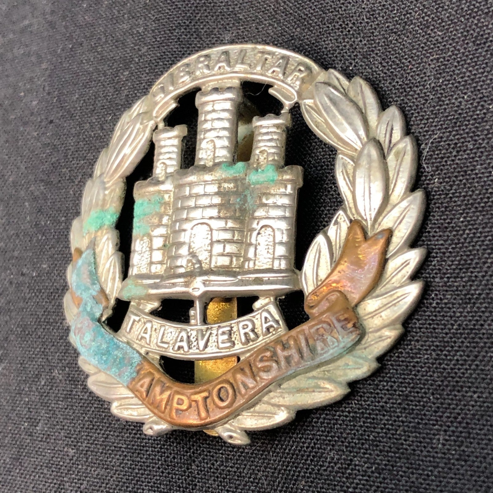 Original British Army Cap Badge - Northamptonshire Regiment - The Militaria Shop