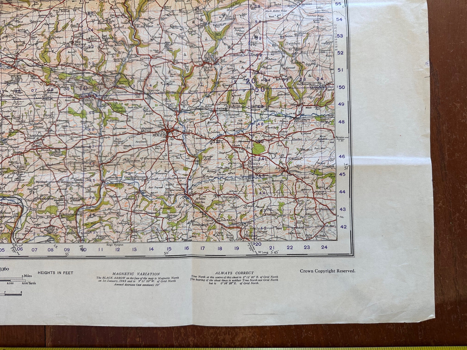 Original WW2 British Army GSGS OS Map of England - Barnstaple - The Militaria Shop