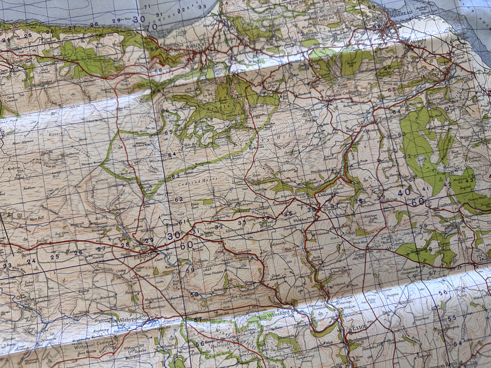 Original WW2 British Army GSGS OS Map of England & Wales - Exmoor - The Militaria Shop