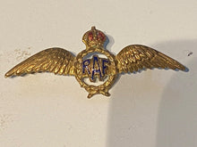 Load image into Gallery viewer, Original WW2 British Royal Air Force RAF - King&#39;s Crown Sweetheart Brooch
