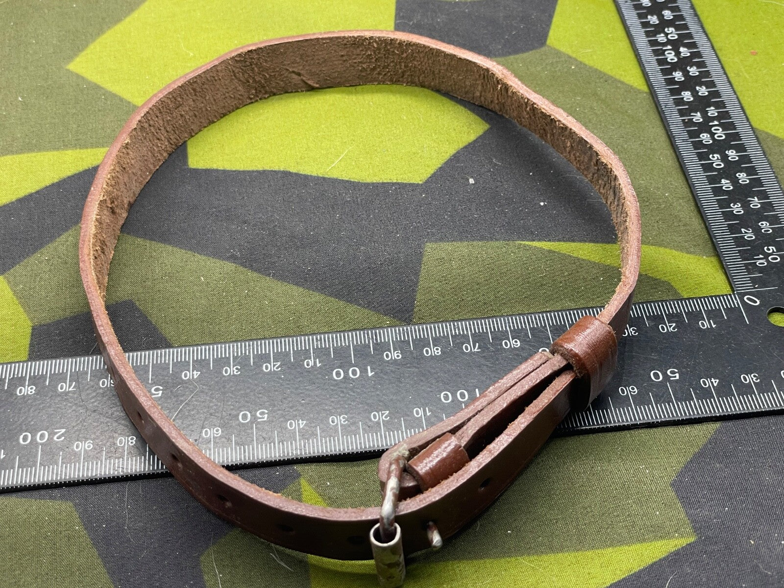 WW2 German Army / Luftwaffe Brown Leather Zeltbahn / Equipment Strap - The Militaria Shop
