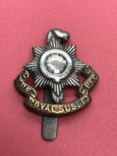 Load image into Gallery viewer, Original WW2 British Army The Royal Sussex Regiment Cap Badge
