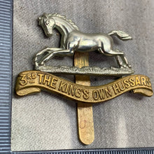 Load image into Gallery viewer, Original WW2 British Army Cap Badge - 3rd The King&#39;s Own Hussars
