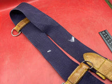 Load image into Gallery viewer, WW2 British Army Hussars Blue Canvas and Leather Belt with Fittings. 30 inch.
