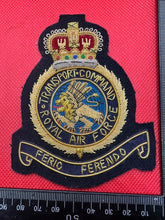 Load image into Gallery viewer, British RAF Royal Air Force Transport Command Bullion Embroidered Blazer Badge
